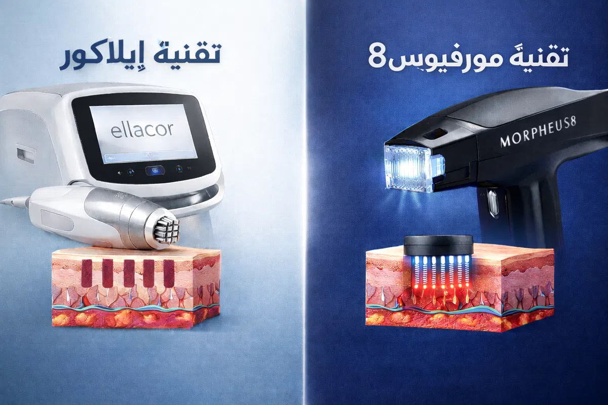 الفرق بين تقنية إيلاكور وتقنية مورفيوس8: أيهما أفضل لشد الجلد بدون جراحة