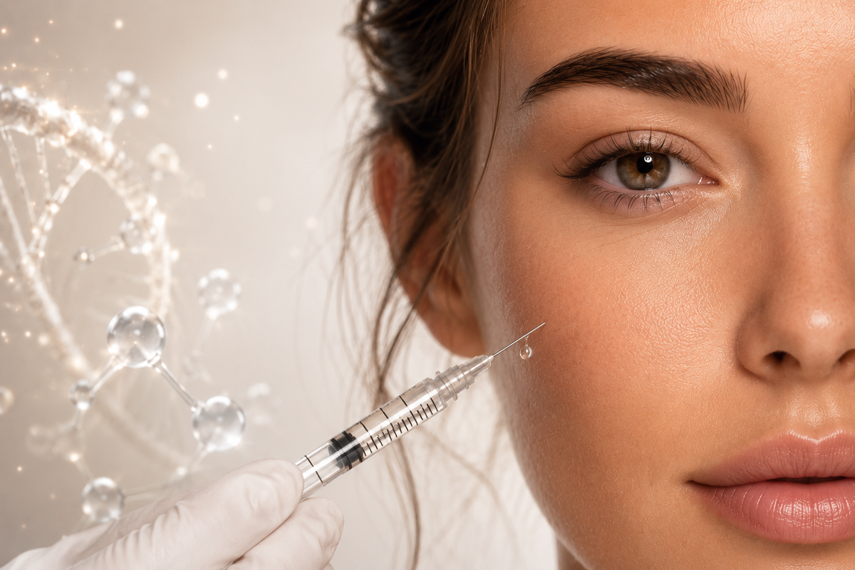 التجميل الطبيعي | المعيار الجديد للجمال في 2026 حقن محفزات الكولاجين ابر السكن بوستر